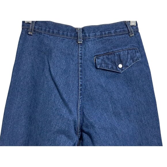 Vintage 1980s Norsport High-Waisted Pleated Mom Jeans Size 25/30 Dark Indigo HK - Picture 6 of 9